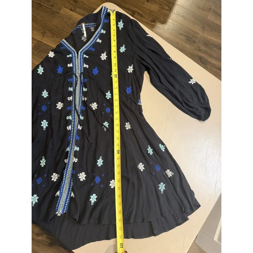 Women’s Free People Stargazer Embroidered Tunic Dress - Celestial Boho Large